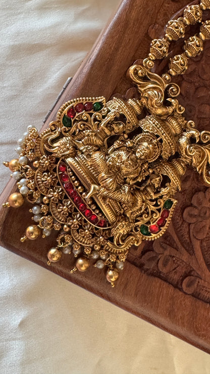 Antique Gold-Plated South Indian Temple Haram Set