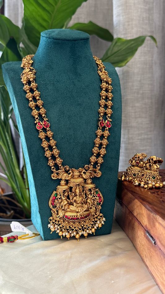 Antique Gold-Plated South Indian Temple Haram Set