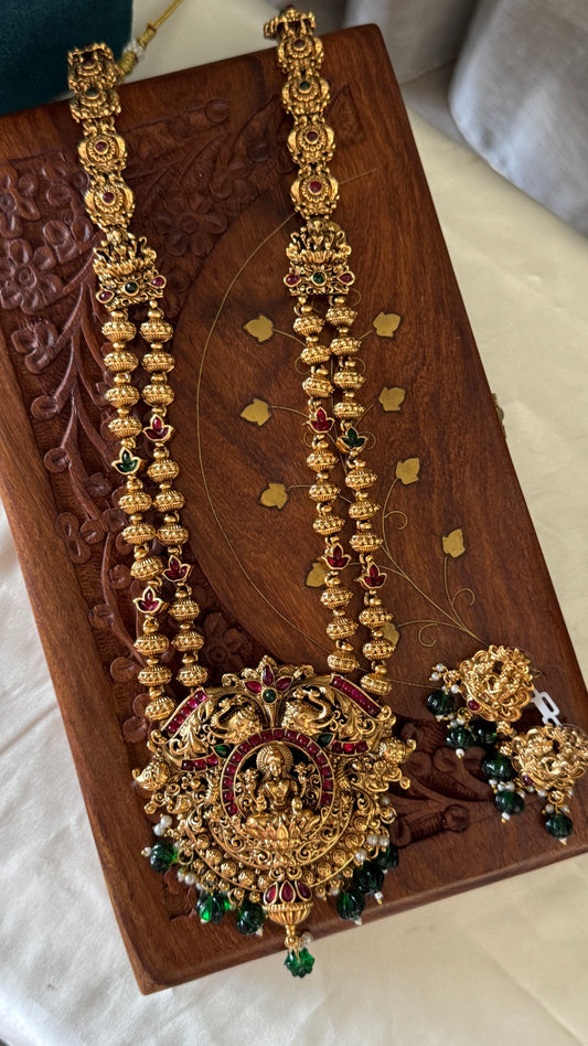 Antique Gold-Plated South Indian Temple Haram Set