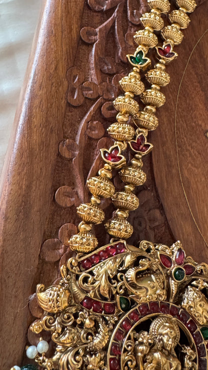 Antique Gold-Plated South Indian Temple Haram Set