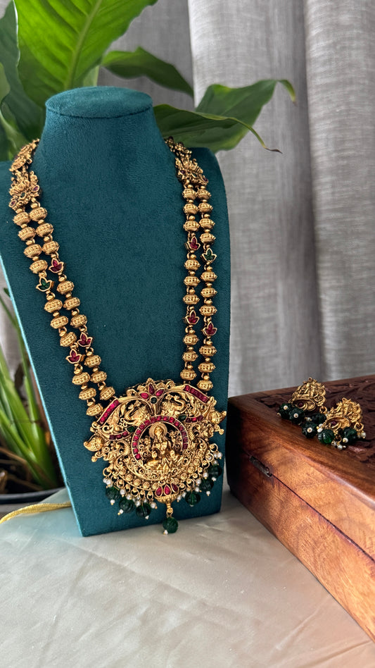 Antique Gold-Plated South Indian Temple Haram Set