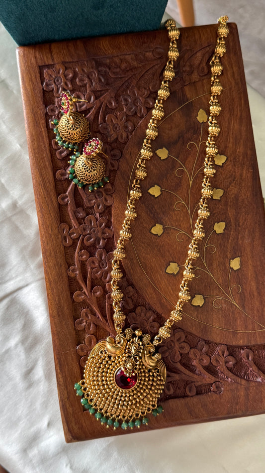 Antique Gold-Plated Temple Necklace Set