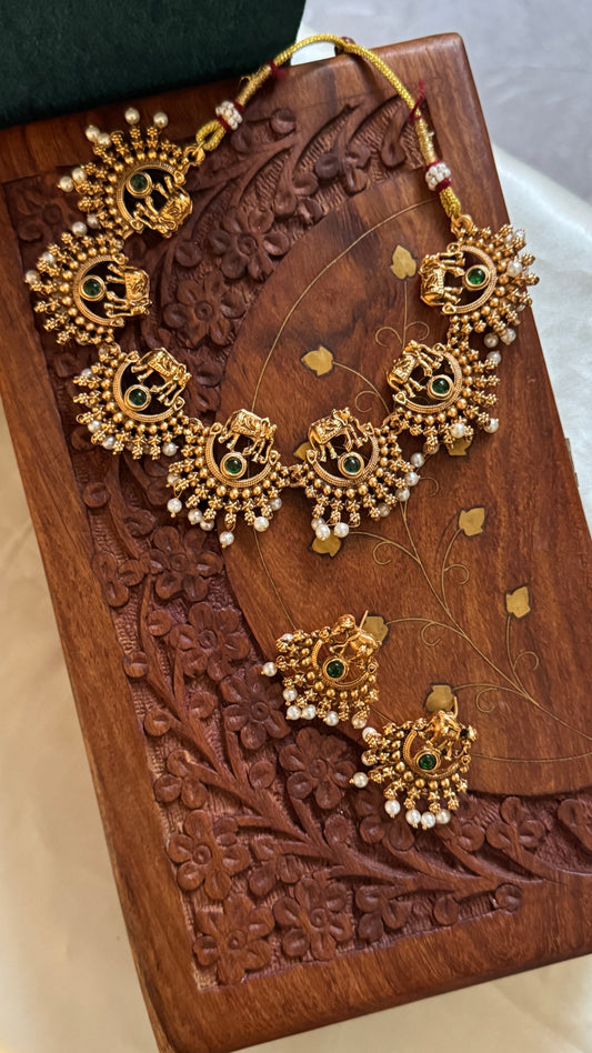 Antique Gold-Plated Temple Choker Set