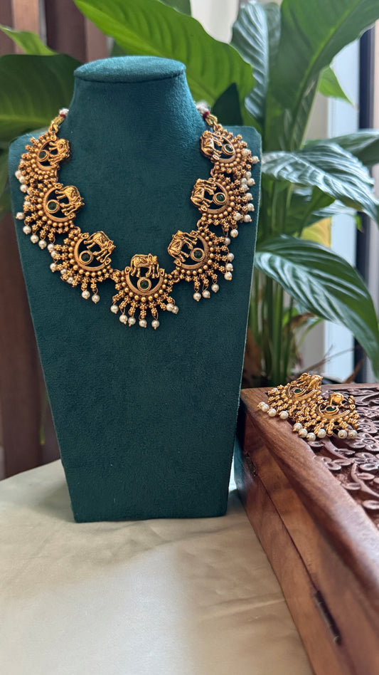 Antique Gold-Plated Temple Choker Set