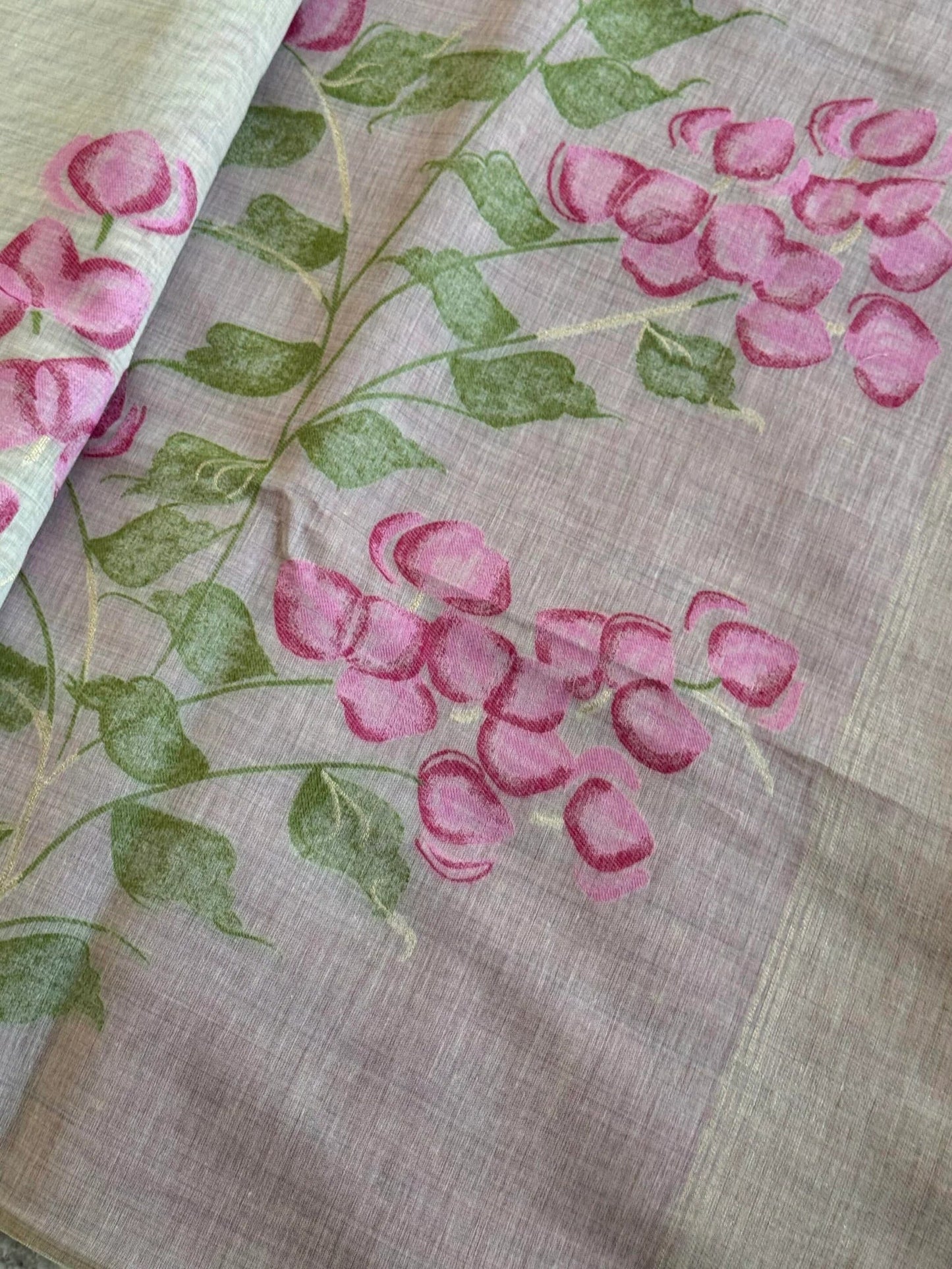 Pure Khaddi soft cotton silk borderless saree
