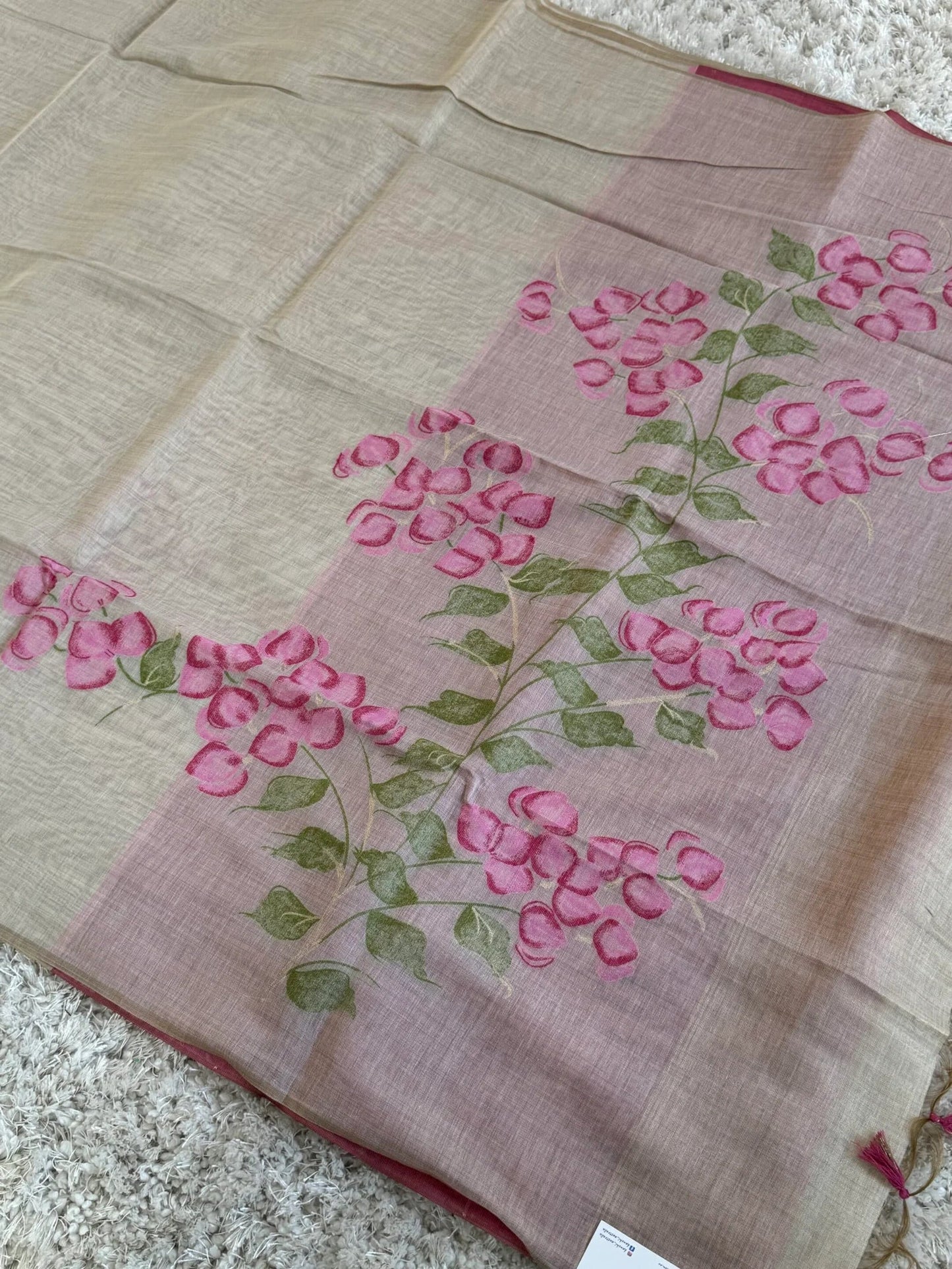 Pure Khaddi soft cotton silk borderless saree