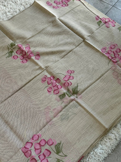 Pure Khaddi soft cotton silk borderless saree