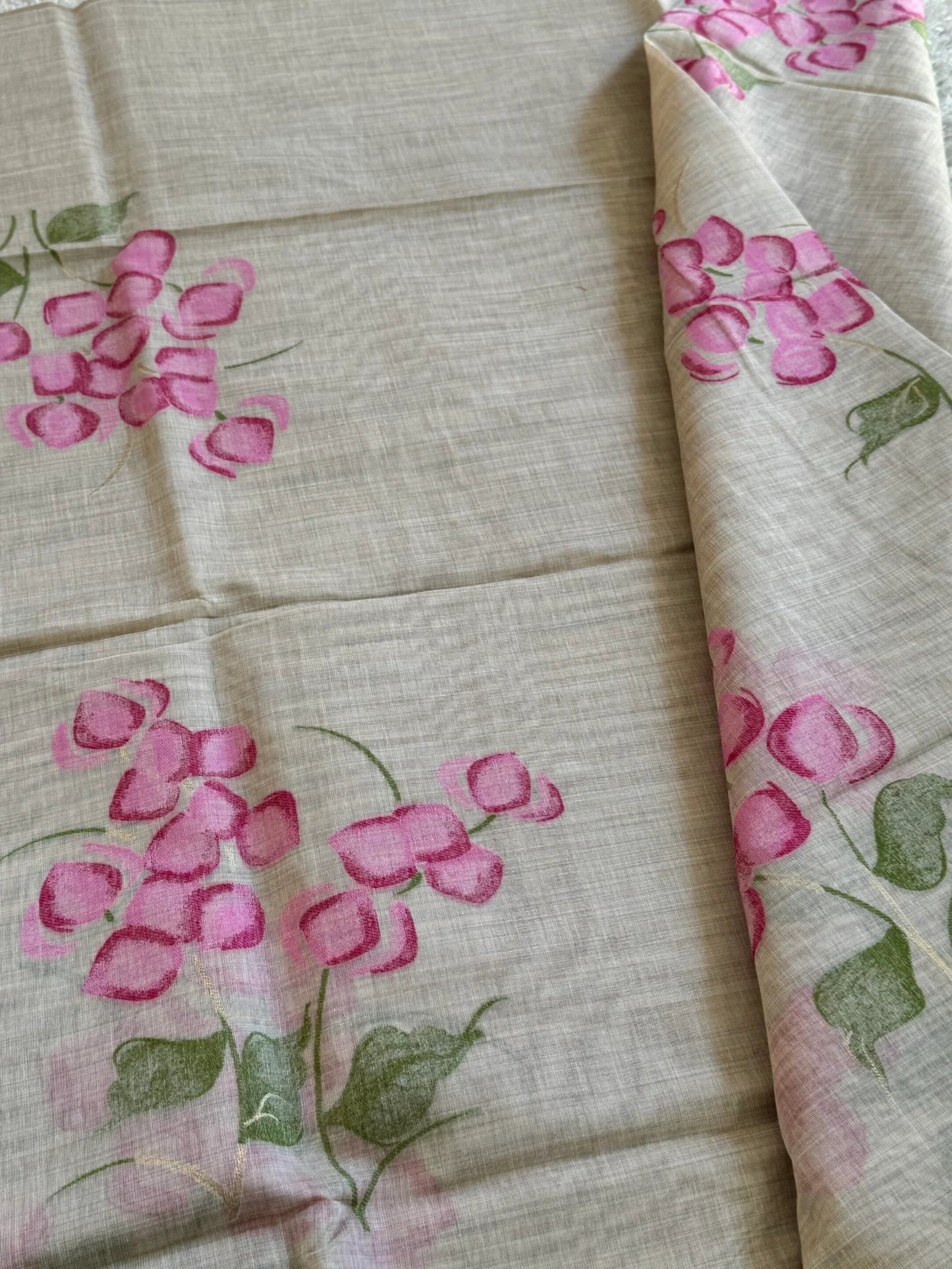 Pure Khaddi soft cotton silk borderless saree