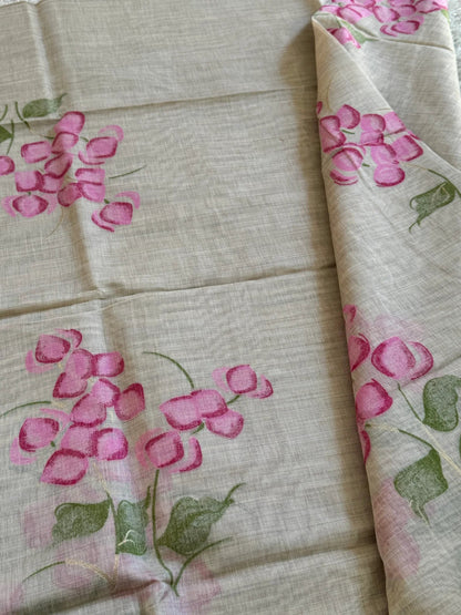 Pure Khaddi soft cotton silk borderless saree