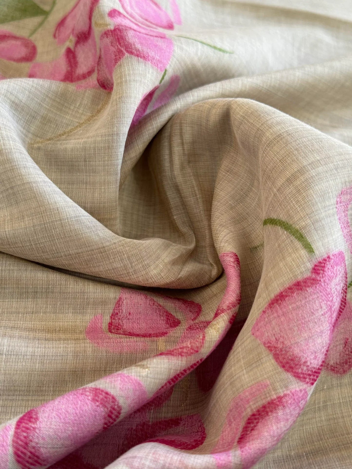 Pure Khaddi soft cotton silk borderless saree