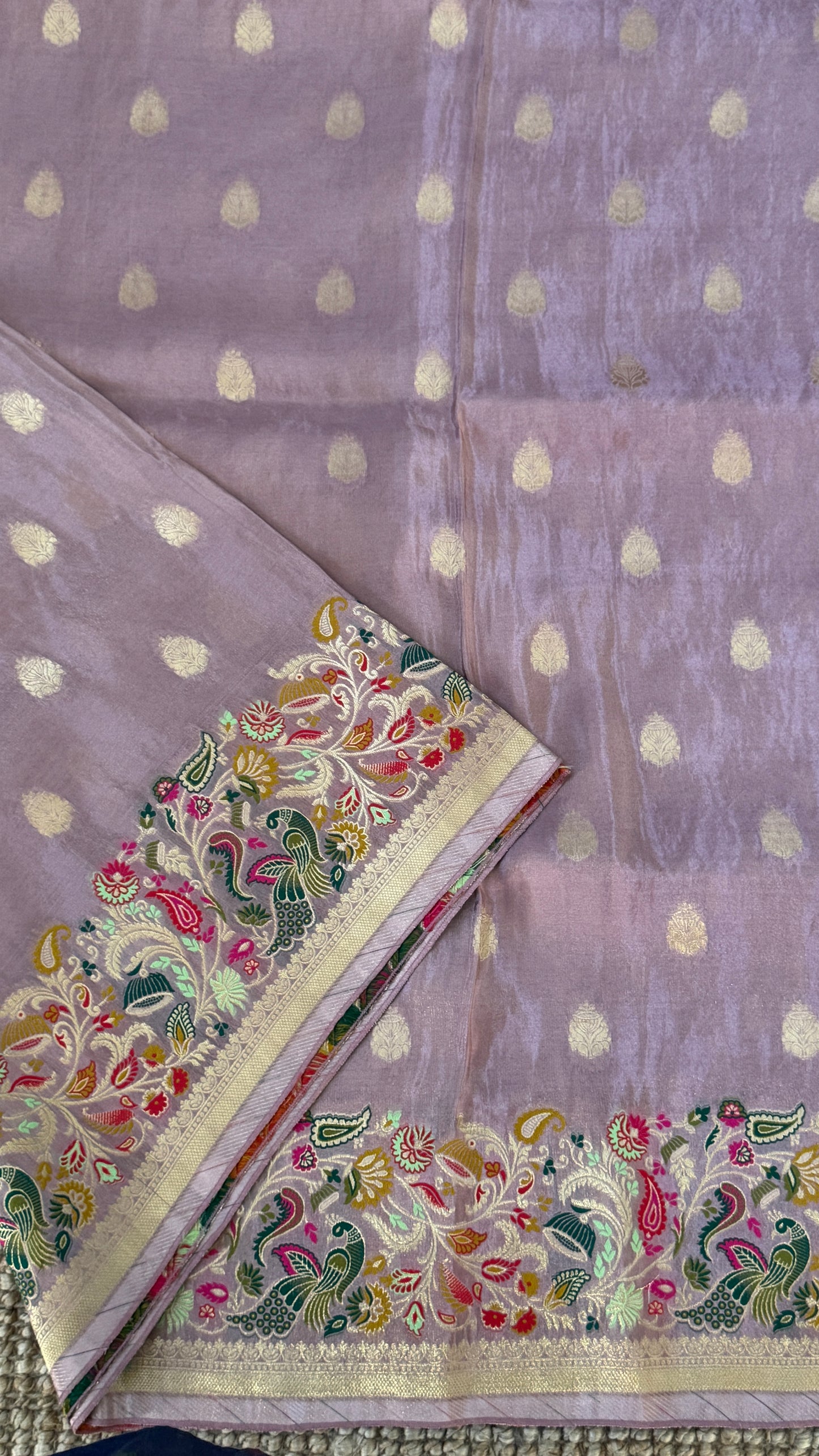 Soft Tissue Silk Saree – Elegant Light Pink with Intricate Weaving