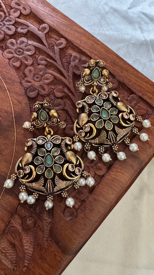 Gorgeous Designer Hangings Set - Mint Green Stone