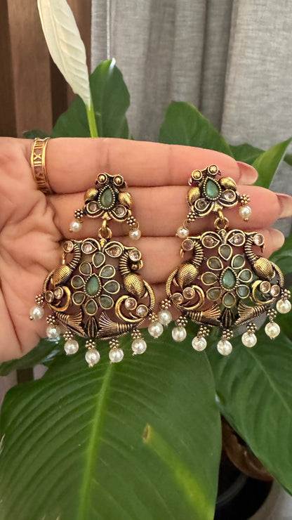 Gorgeous Designer Hangings Set - Mint Green Stone