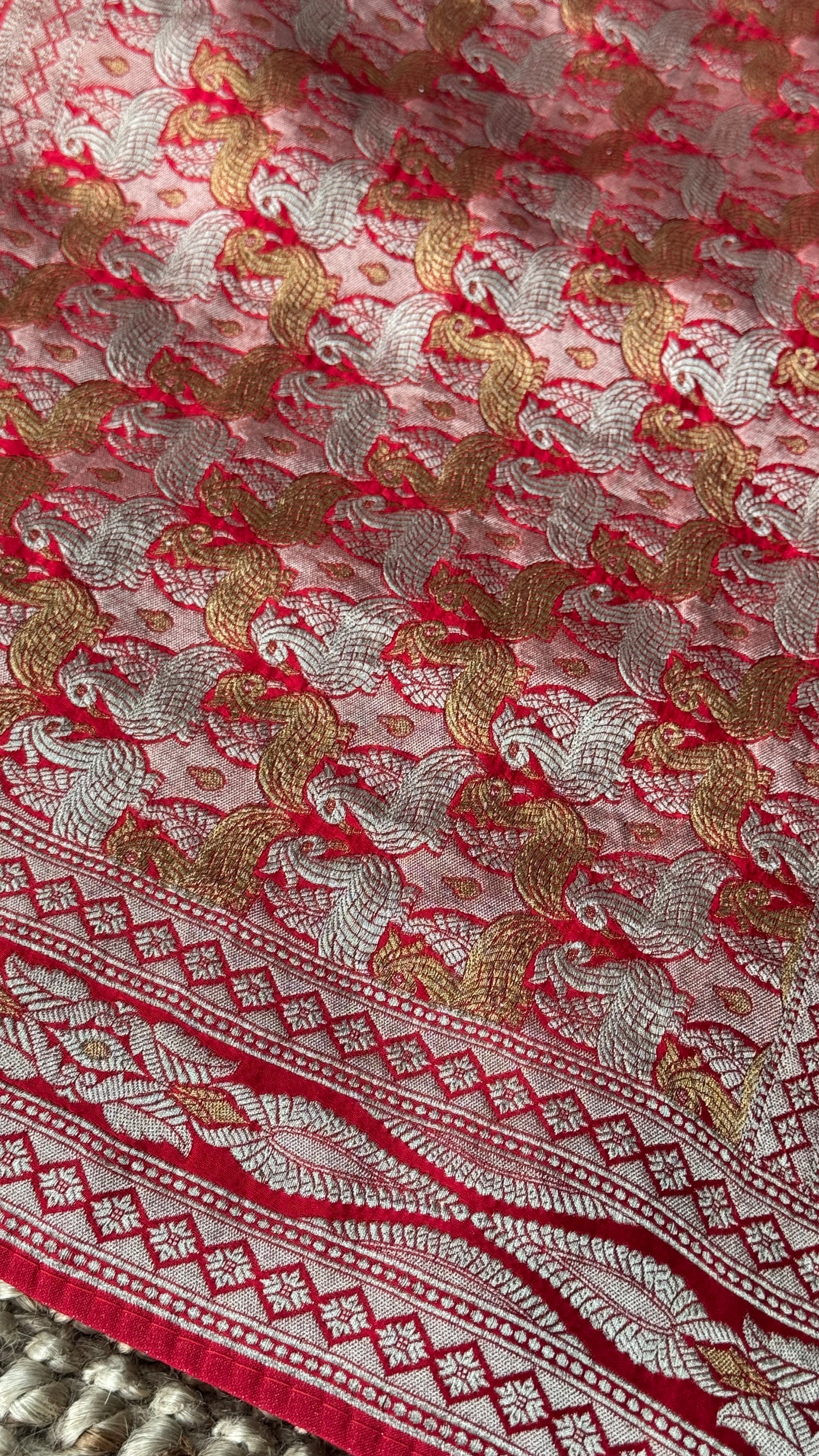 Pure Mashru Satin Silk Banarasi Saree in Crimson Red