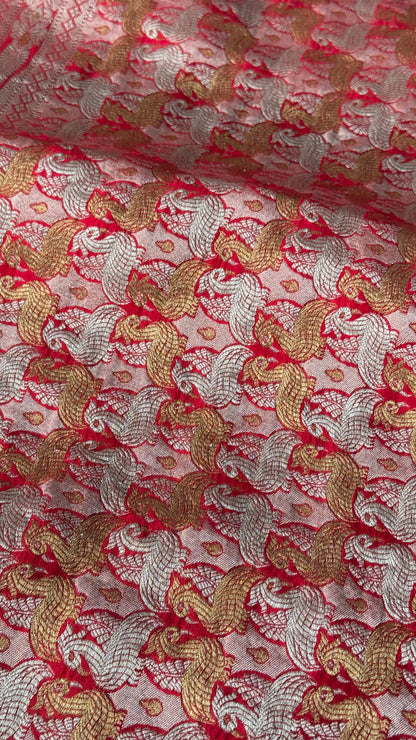 Pure Mashru Satin Silk Banarasi Saree in Crimson Red