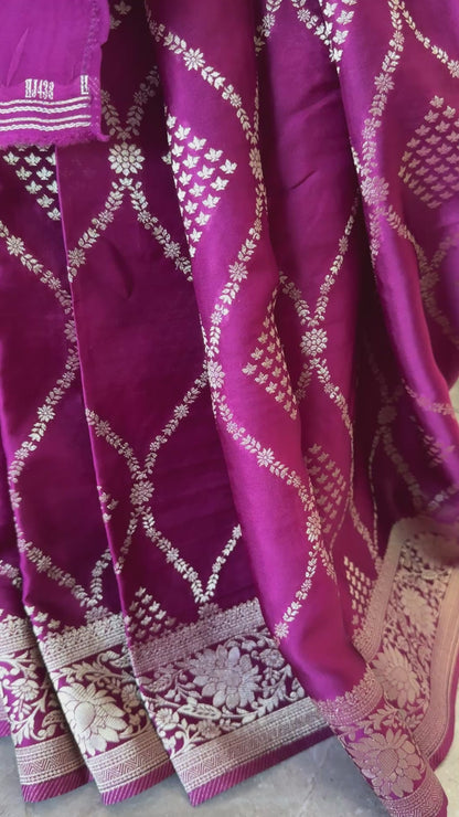 Mashru Silk Banarasi Sarees - Wine