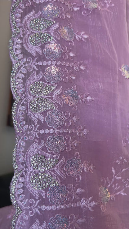 Party Wear Saree - Baby Pink