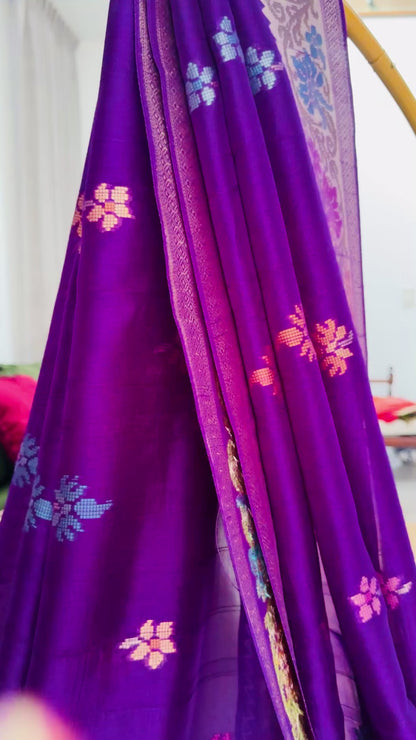 Tussar Raw Silk Handloom – Purple