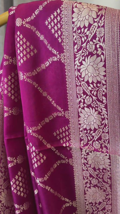 Mashru Silk Banarasi Sarees - Wine