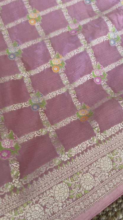 Munga Silk Banarasi Sarees - Mauve