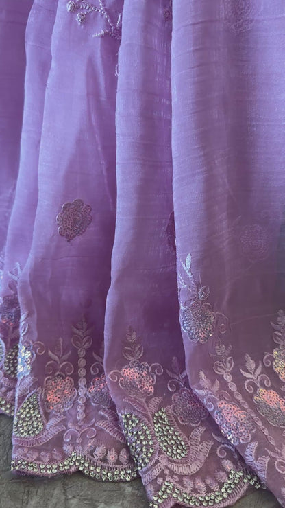 Party Wear Saree - Baby Pink