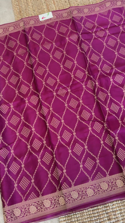 Mashru Silk Banarasi Sarees - Wine