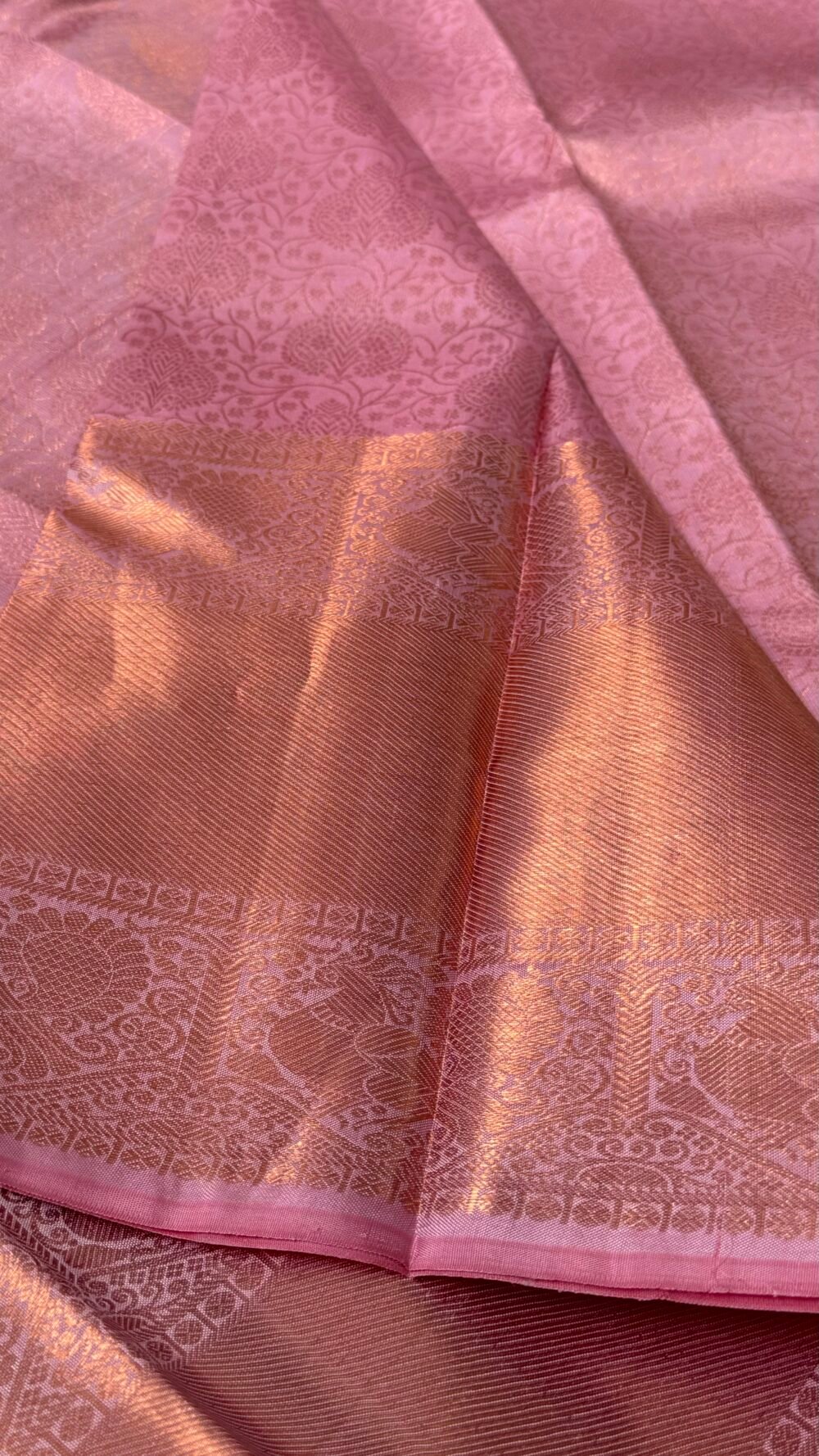 KANJIVARAM PURE SILK SAREE - Fully Brocade Saree in Light Pink - Image 9