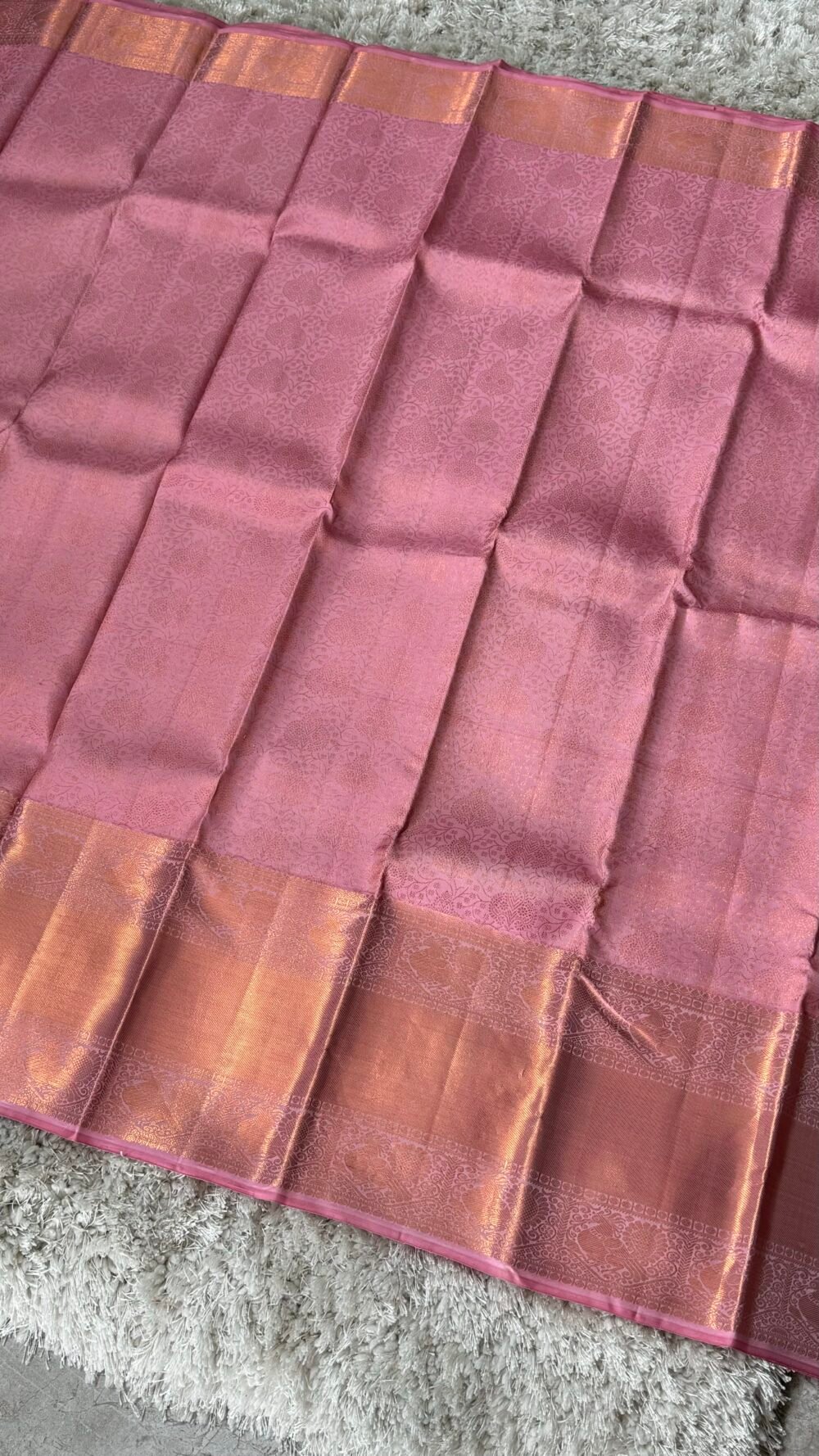 KANJIVARAM PURE SILK SAREE - Fully Brocade Saree in Light Pink - Image 8