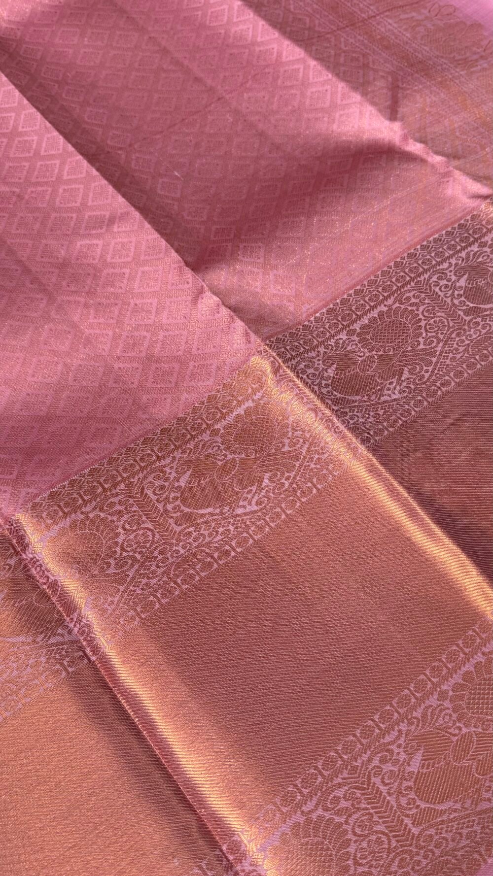 KANJIVARAM PURE SILK SAREE - Fully Brocade Saree in Light Pink - Image 3