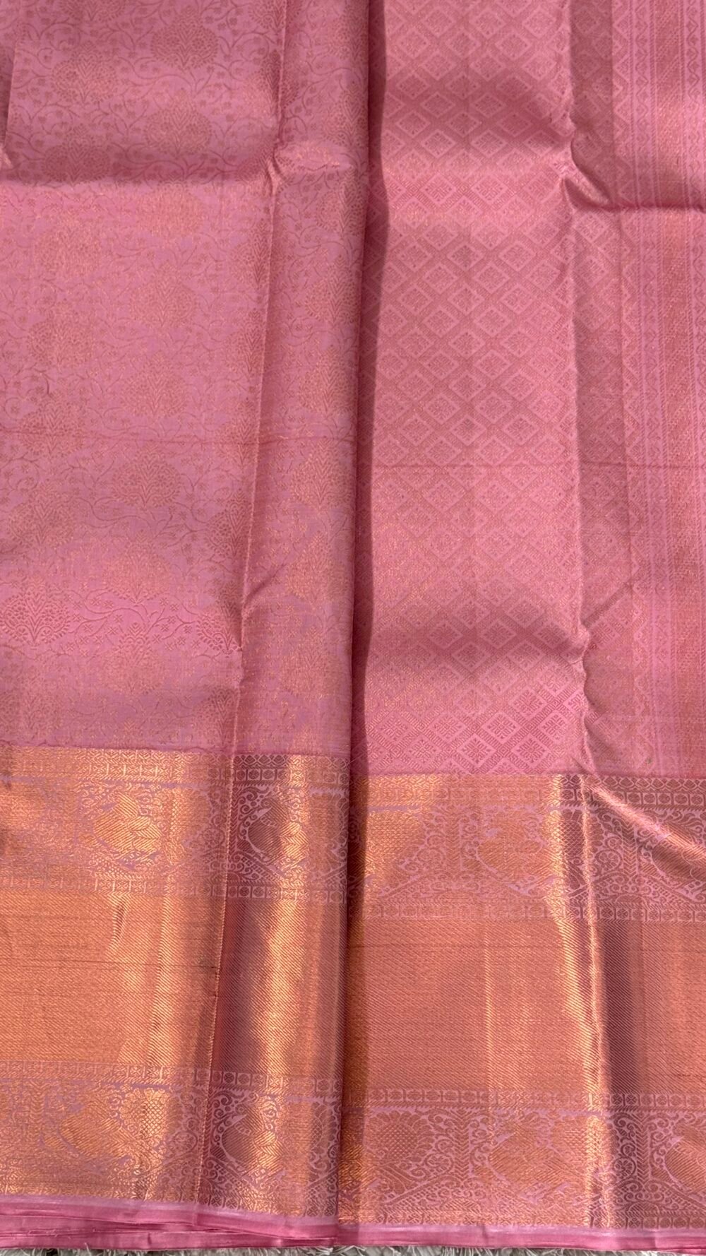 KANJIVARAM PURE SILK SAREE - Fully Brocade Saree in Light Pink