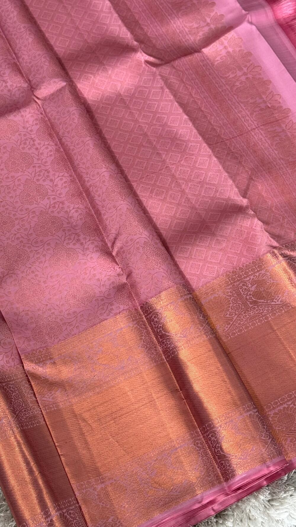 KANJIVARAM PURE SILK SAREE - Fully Brocade Saree in Light Pink - Image 2