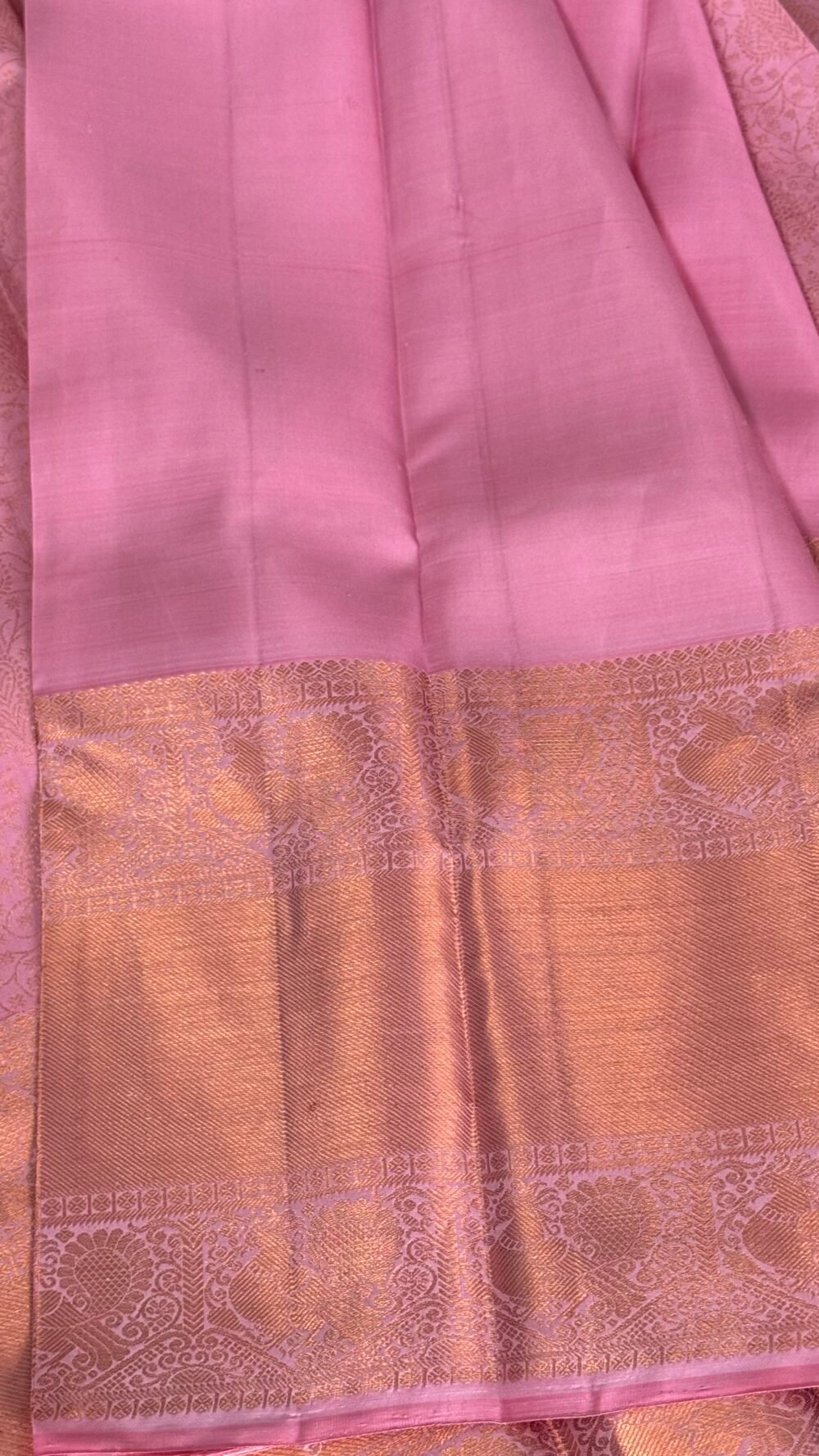 KANJIVARAM PURE SILK SAREE - Fully Brocade Saree in Light Pink - Image 10