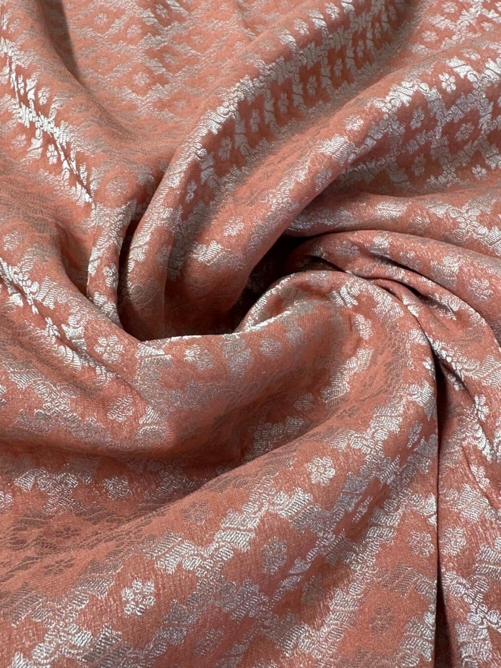 Pure Georgette Silk Banarasi Saree - Peach - Image 4