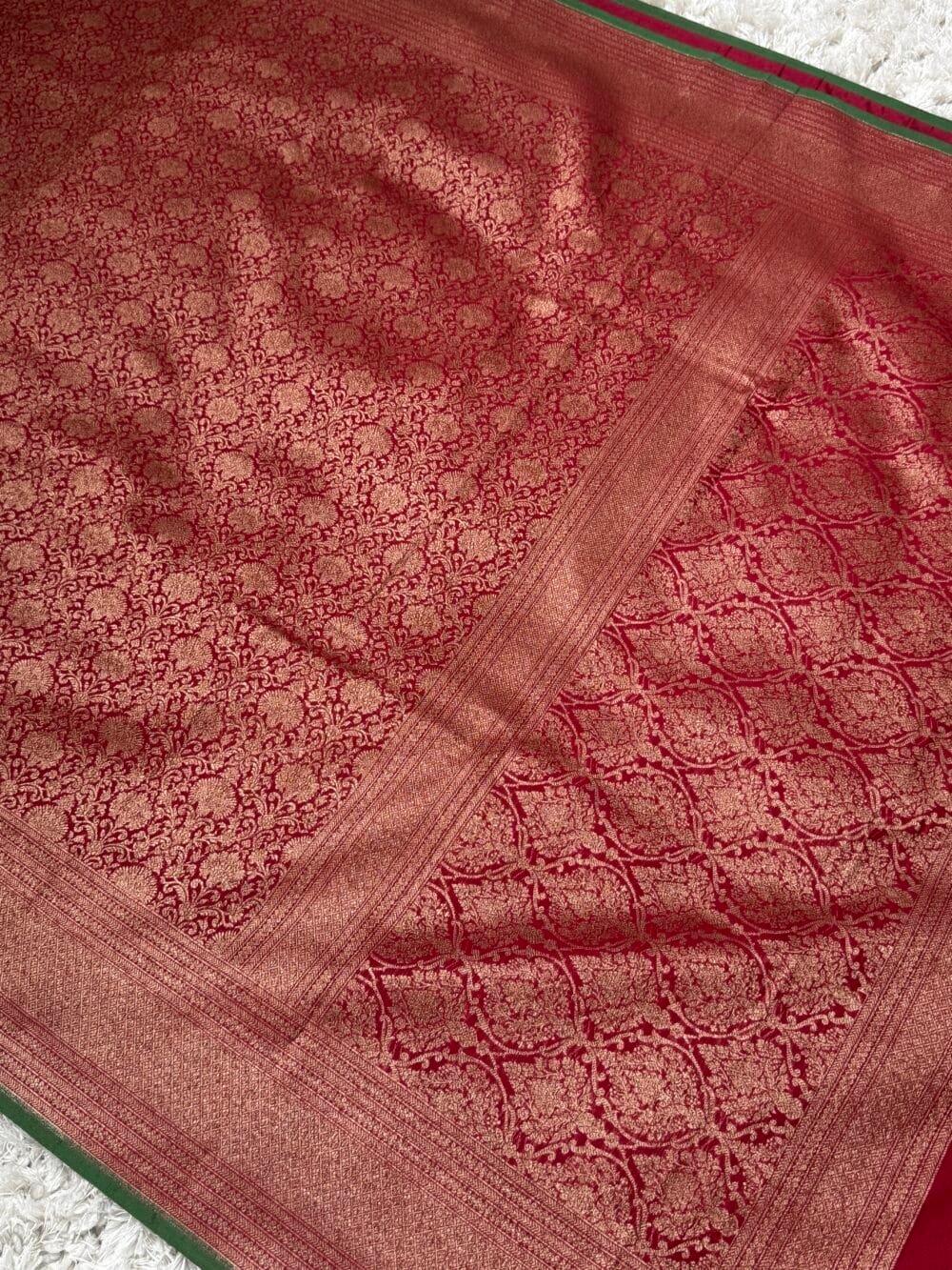 Pure Handloom Banarasi silk saree - Maroon - Image 5