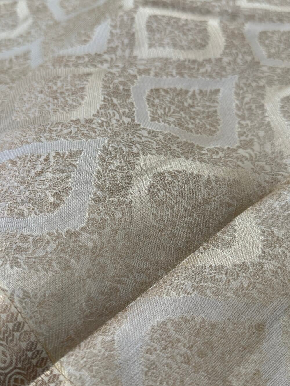 KANJIVARAM PURE SILK SAREE - Fully Brocade Saree in Half white - Image 12