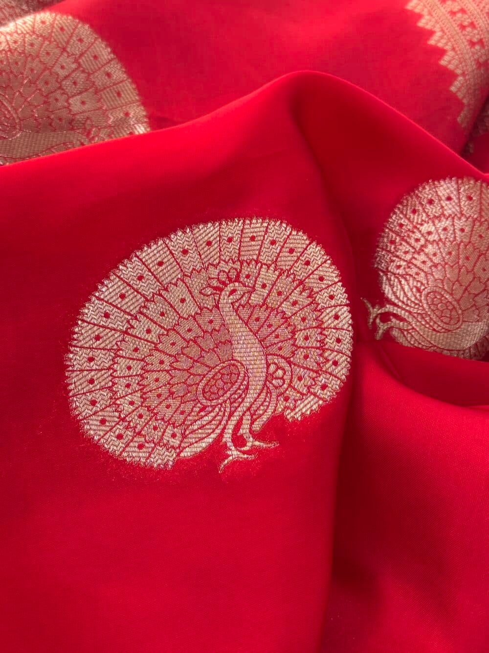 Pure Satin Silk Banarasi Saree - Kanchi Australia's Exclusive - Red - Image 11