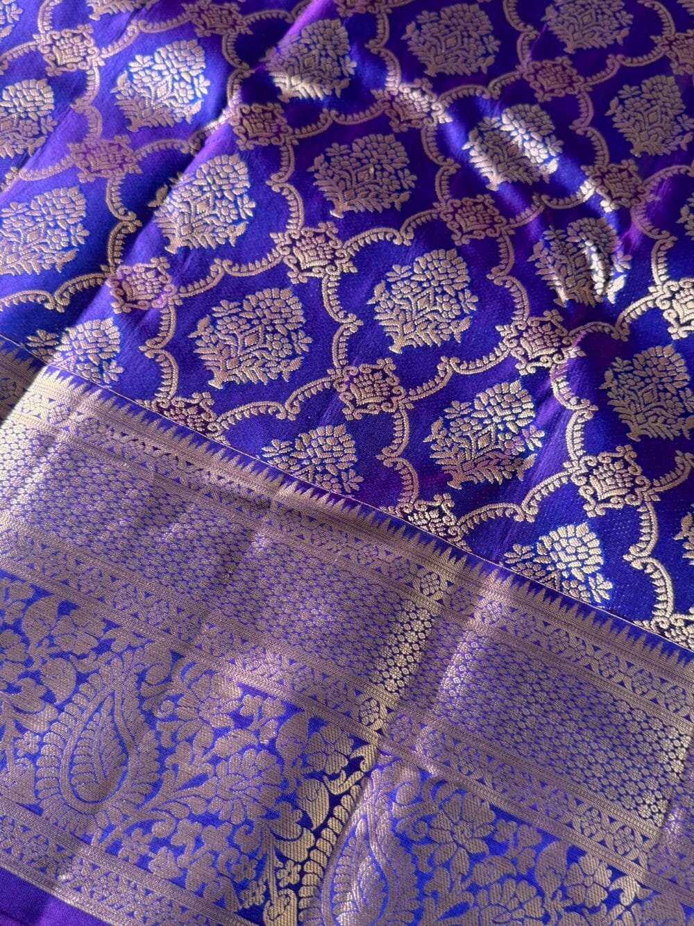 KANJIVARAM PURE Brocade SILK SAREE in Purple - Image 7