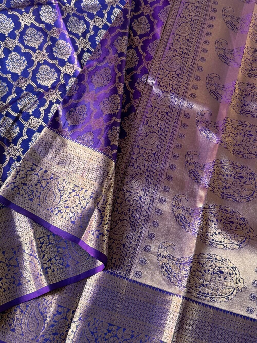 KANJIVARAM PURE Brocade SILK SAREE in Purple - Image 6
