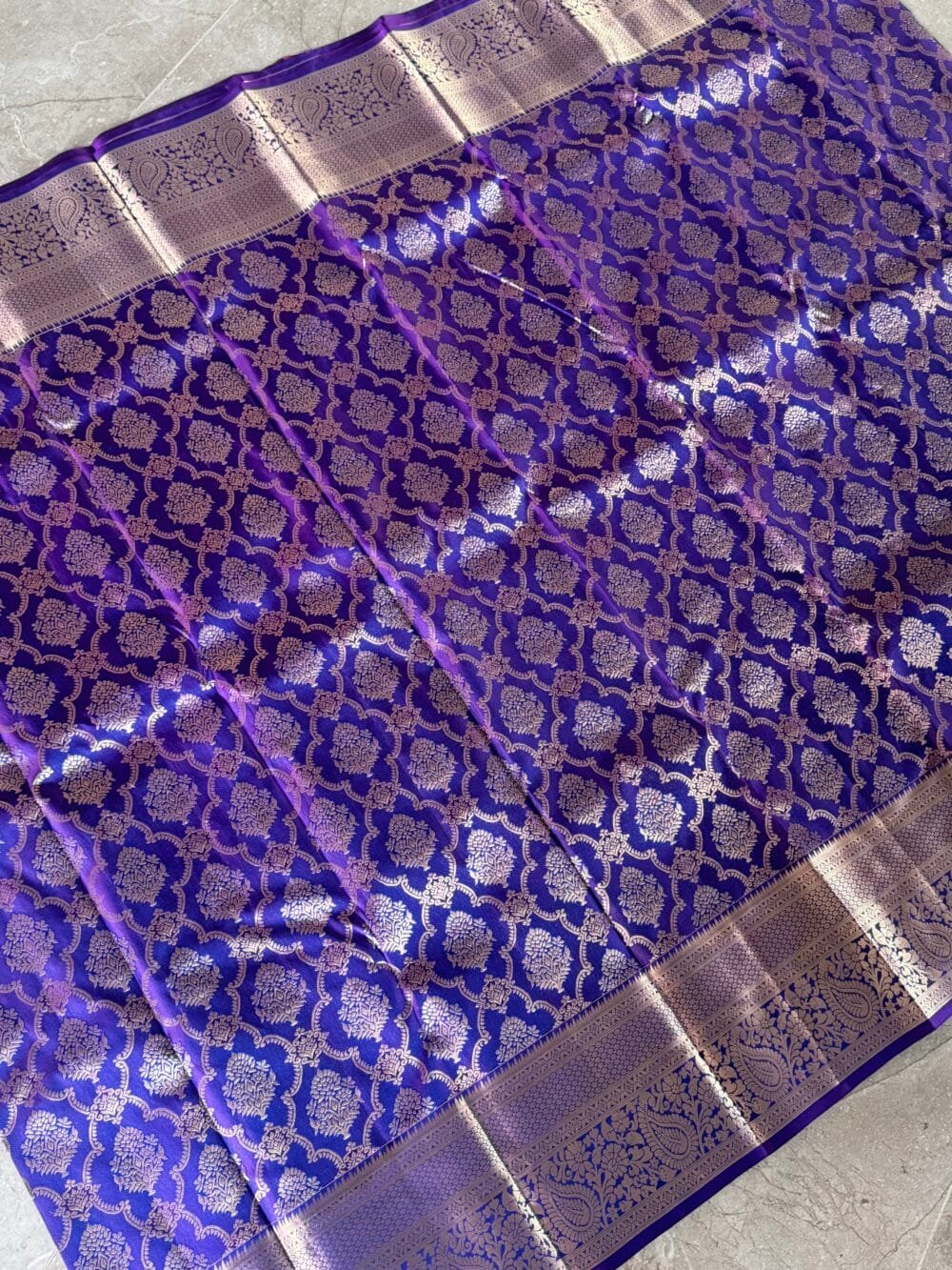 KANJIVARAM PURE Brocade SILK SAREE in Purple - Image 4