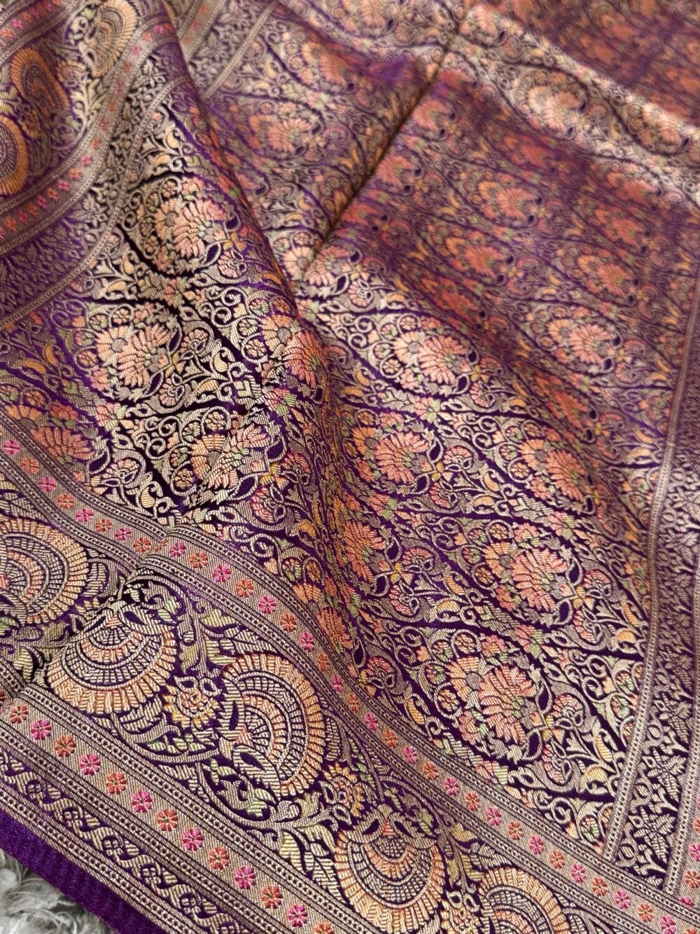 Pure Satin Silk Banarasi Saree - Kanchi Australia's Exclusive - Image 5
