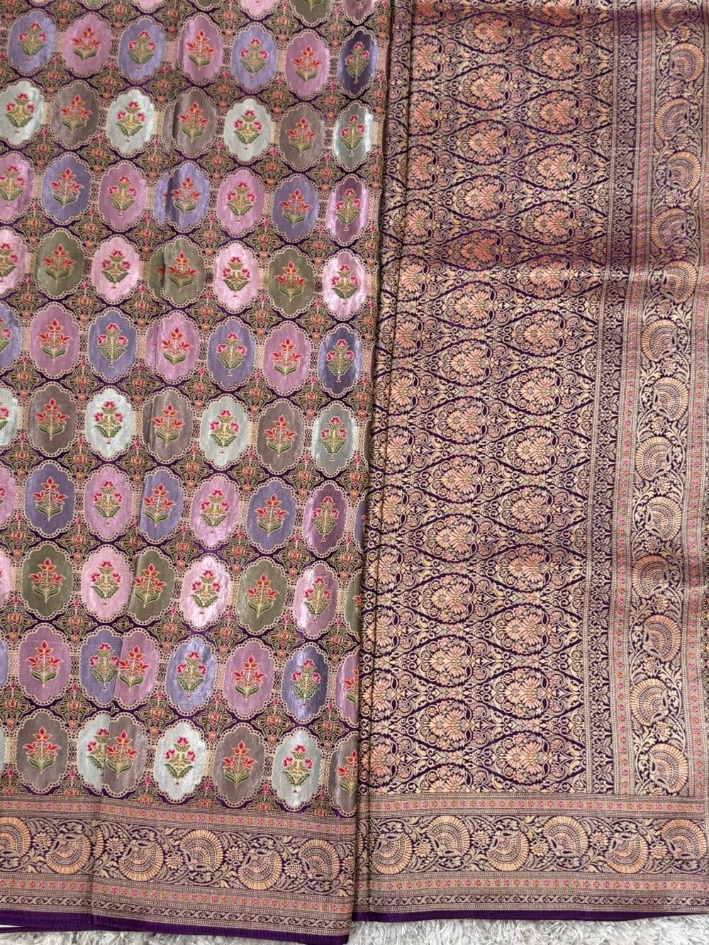 Pure Satin Silk Banarasi Saree - Kanchi Australia's Exclusive