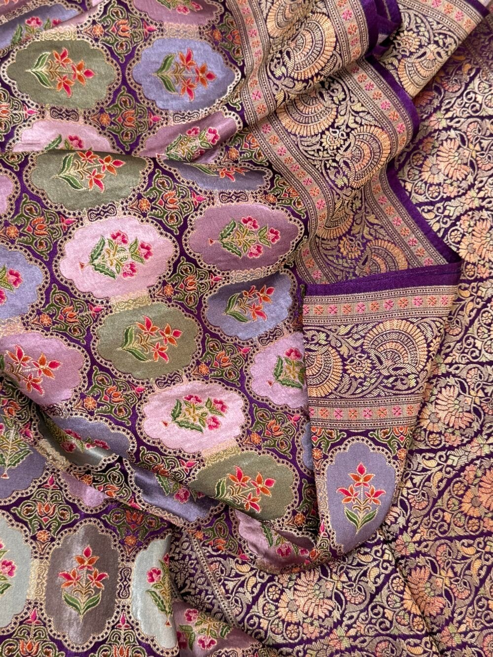 Pure Satin Silk Banarasi Saree - Kanchi Australia's Exclusive - Image 2