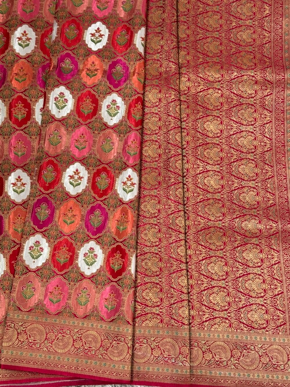 Pure Mashru Satin Silk Banarasi Saree - Kanchi Australia's Exclusive- Pink
