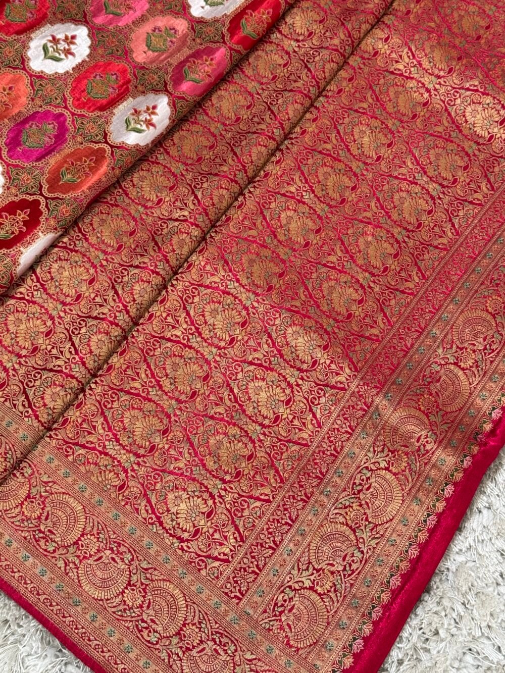 Pure Mashru Satin Silk Banarasi Saree - Kanchi Australia's Exclusive- Pink - Image 9