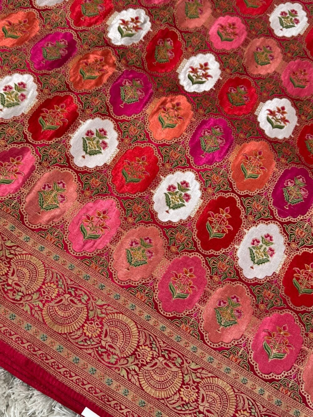 Pure Mashru Satin Silk Banarasi Saree - Kanchi Australia's Exclusive- Pink - Image 2