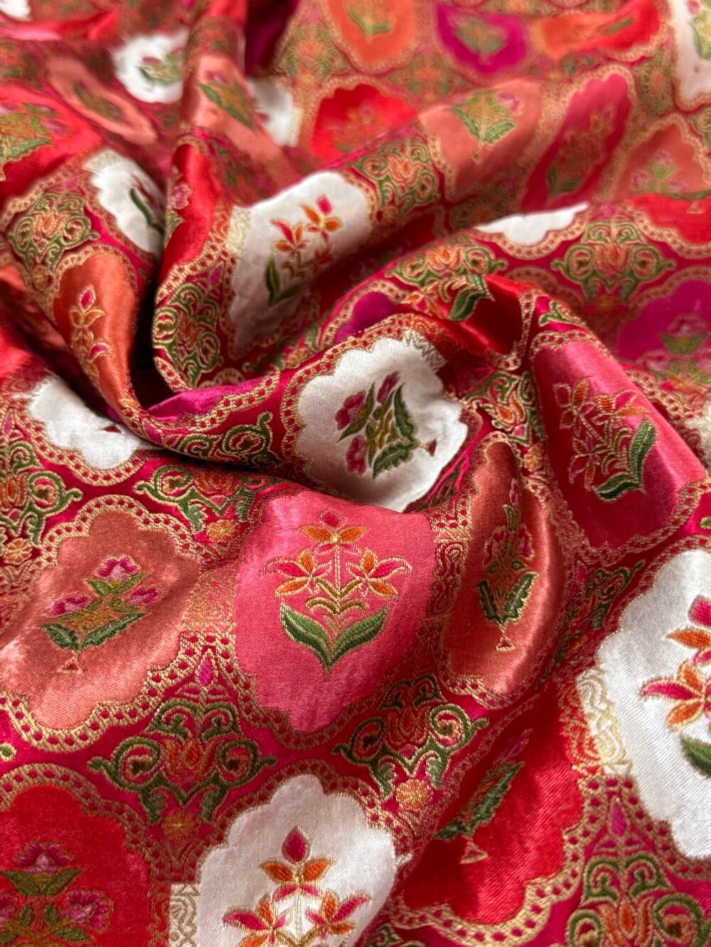 Pure Mashru Satin Silk Banarasi Saree - Kanchi Australia's Exclusive- Pink - Image 7