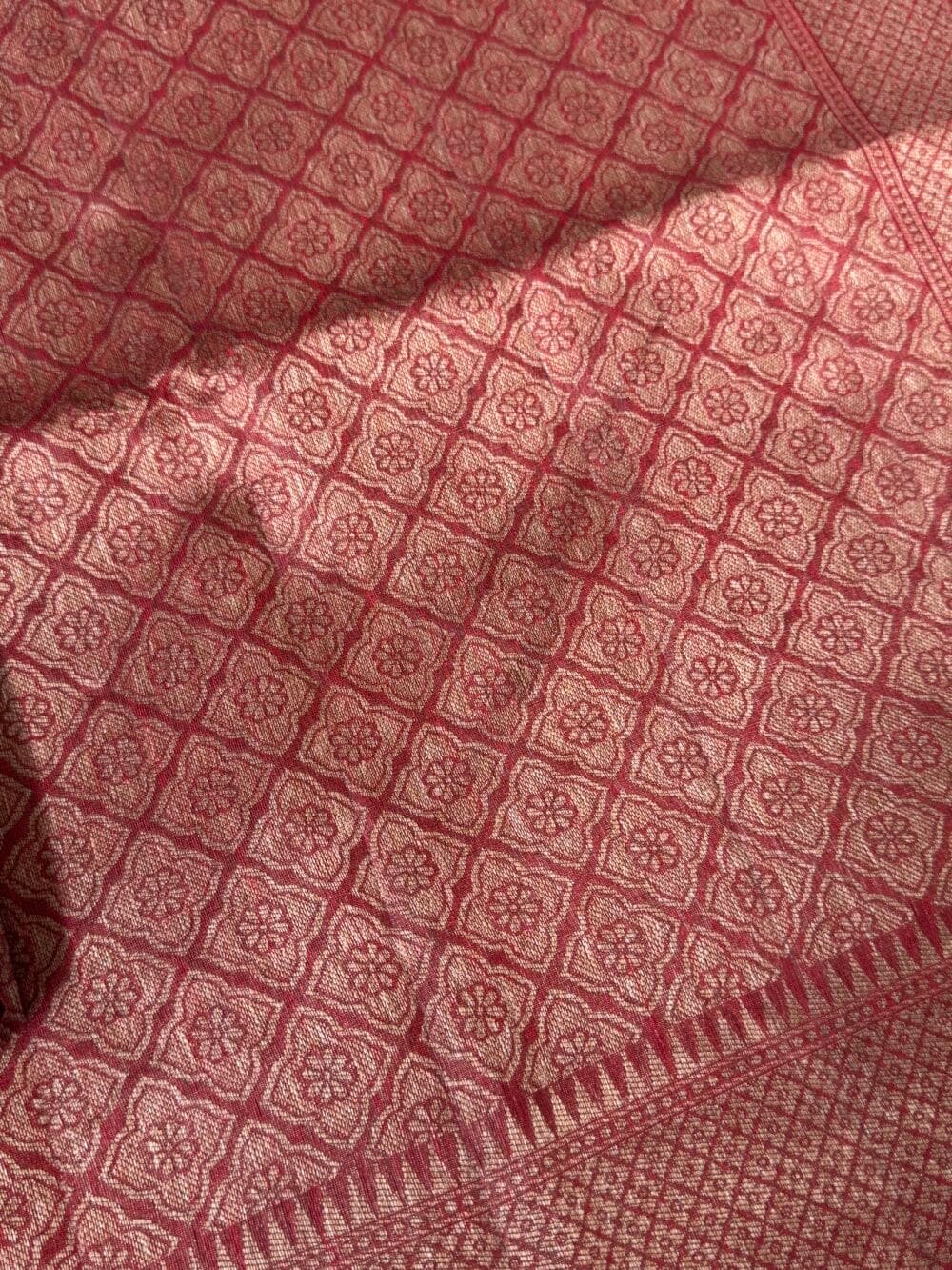 Cotton Silk Saree - Maroon - Image 8