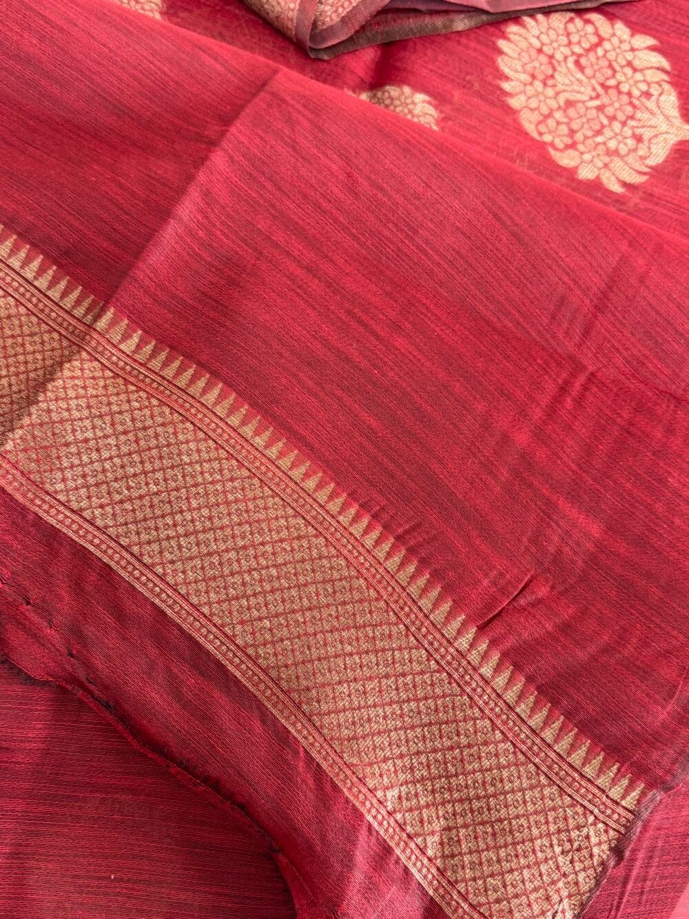 Cotton Silk Saree - Maroon - Image 11
